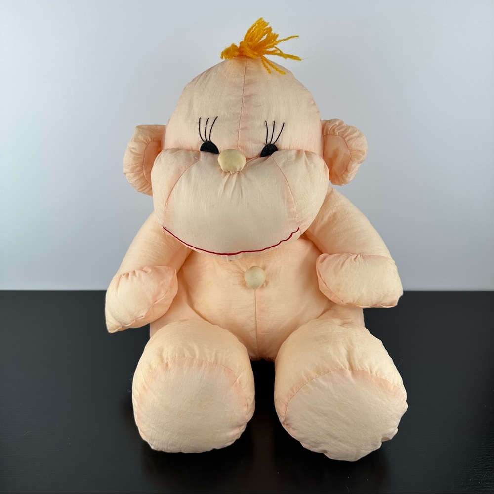 Vintage 1980s Wallace Little Friends Collection Monkey Nylon Plush Toy 14”